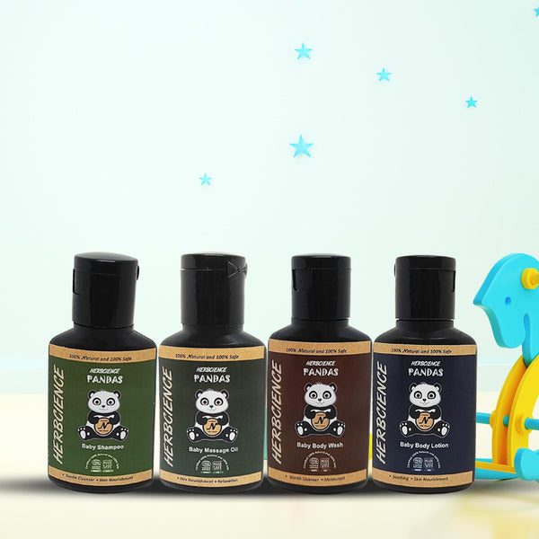 Pandas Baby Care Trial Pack of 30ml(Body Wash, Body Lotion, Body Massage Oil, & Shampoo)
